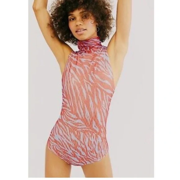 NWT intimately free people mesh animal print bodysuit - Picture 1 of 4